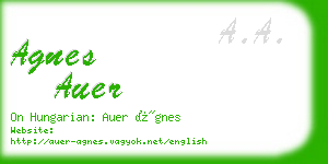 agnes auer business card